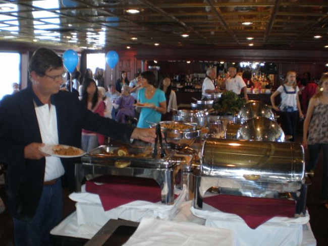 Lunch on board yacht